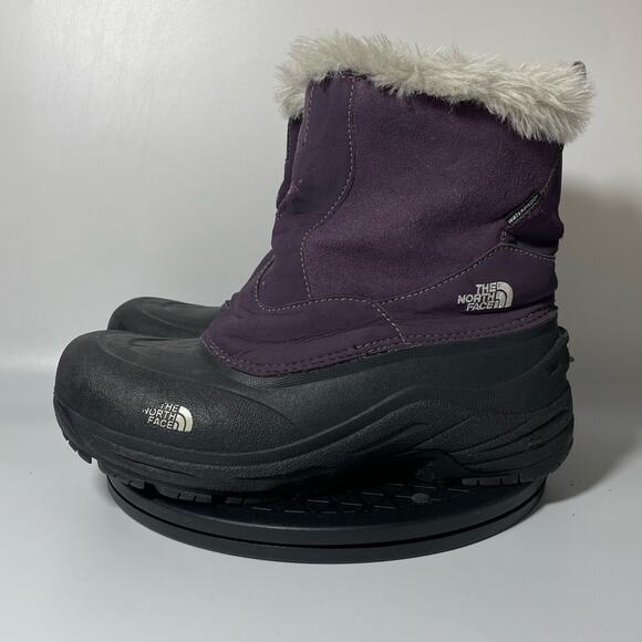 Girls The North Face Heatseeker Waterproof Winter Boots Size 7 Purple Black - Picture 1 of 7